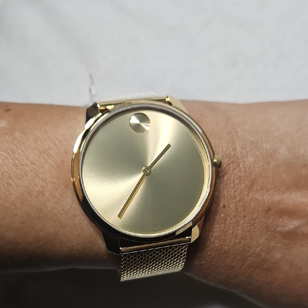 Movado BOLD Gold Tone Mesh Watch